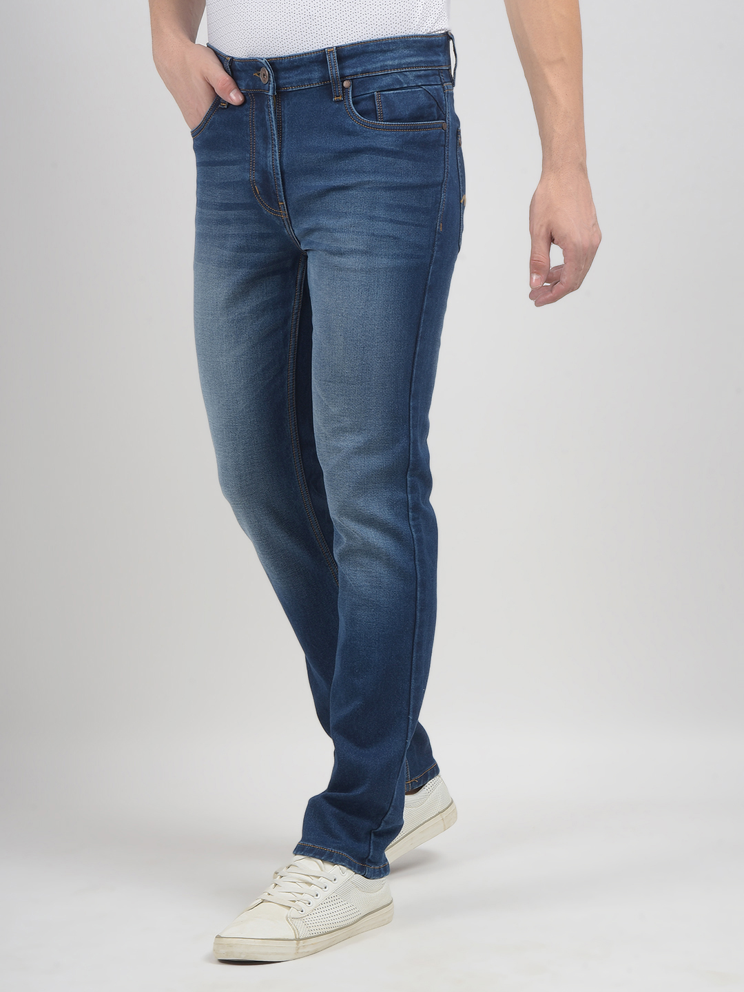 Numero Uno Men Solid Dark Blue Jeans